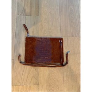 Animal print leather pouch